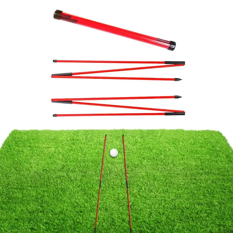 

Golf Swing Trainer Aid Golf Alignment Training Sticks 2 Pack Collapsible Golf Practice Rods For Aiming Putting Full Swing