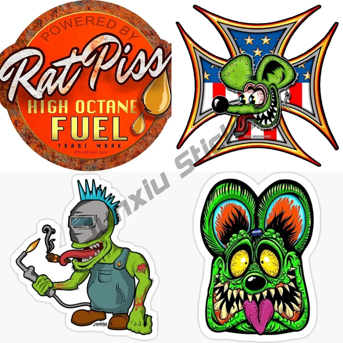 

Rat's Hole Sticker to stick on toolbox Rat Rod Big Daddy Rat fink Full Color UV protective Car Bumper Stickers Cars Van Truck