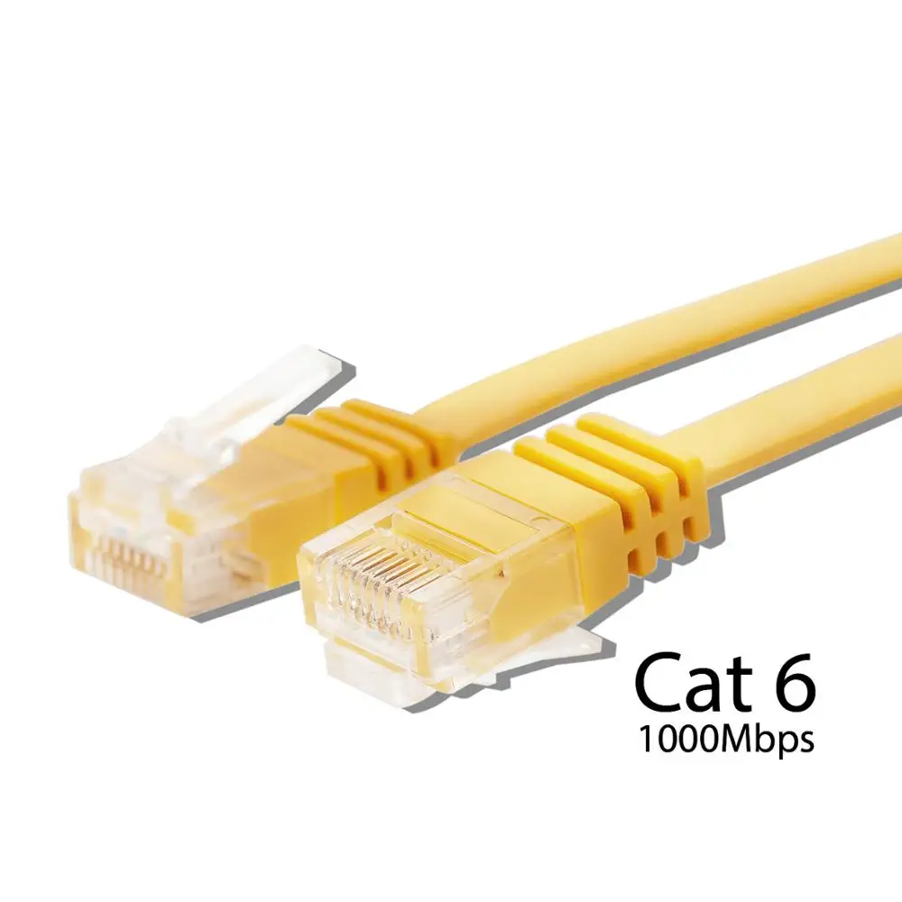 Flat Cat 6 Ethernet Cable - Faster Than Cat5e/Cat5 Flat Internet Network LAN Patch Cord Cat6 RJ45 Wires for Router Modem
Flat Cat 6 Ethernet Cable - Faster Than Cat5e/Cat5 Flat Internet Network LAN Patch Cord Cat6 RJ45 Wires for Router Modem