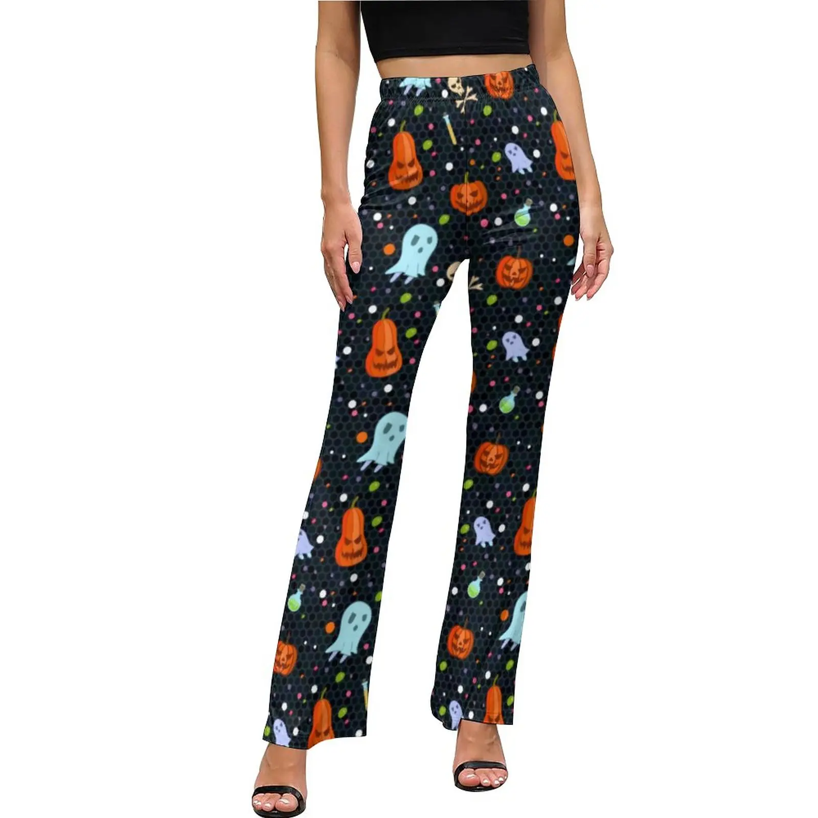 Ghost And Pumpkin Pants Elastic High Waist Halloween Art Aesthetic Flare Pants Summer Casual Printed Oversized Trousers
Ghost And Pumpkin Pants Elastic High Waist Halloween Art Aesthetic Flare Pants Summer Casual Printed Oversized Trousers