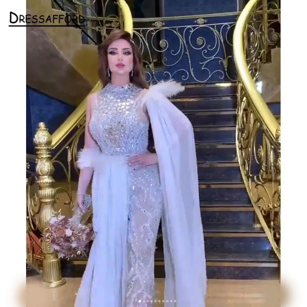 Plus Size Jumpsuits Dubai Luxury High Neck Beaded Evening Gown With Detachable Train 2022 Sexy Mermaid Formal Party Dress
Plus Size Jumpsuits Dubai Luxury High Neck Beaded Evening Gown With Detachable Train 2022 Sexy Mermaid Formal Party Dress