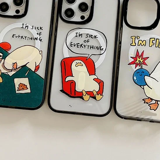 Cartoon Duck MagSafe Phone Case Cover for IPhone 11 12 13 14 15 Pro Max Case for IPhone 15 Pro Max
Cartoon Duck MagSafe Phone Case Cover for IPhone 11 12 13 14 15 Pro Max Case for IPhone 15 Pro Max