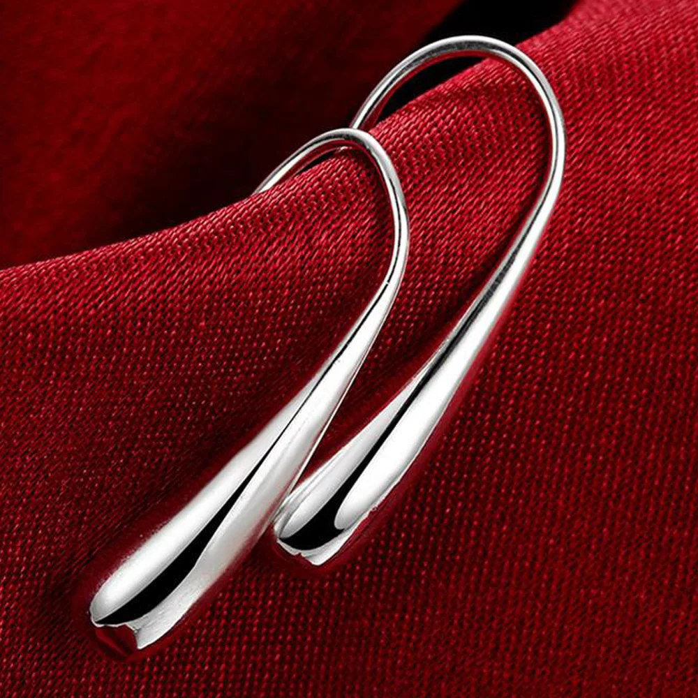 925 Stamp Silver Color Women's Water Drop Hoop Earrings Wedding Engagement Luxury Fashion Jewelry 2021 Trend GaaBou Jewellery
925 Stamp Silver Color Women's Water Drop Hoop Earrings Wedding Engagement Luxury Fashion Jewelry 2021 Trend GaaBou Jewellery