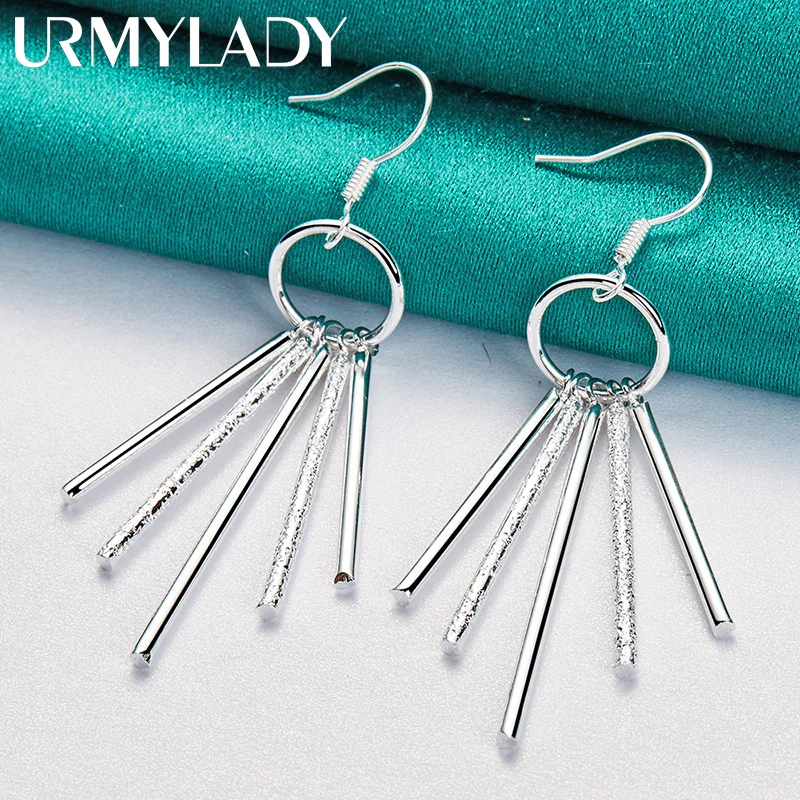 URMYLADY 925 Sterling Silver Smooth Matte Cylinder Earrings Ear Hook Eardrop for Women Fashion Wedding Engagement Charm Jewelry
URMYLADY 925 Sterling Silver Smooth Matte Cylinder Earrings Ear Hook Eardrop for Women Fashion Wedding Engagement Charm Jewelry