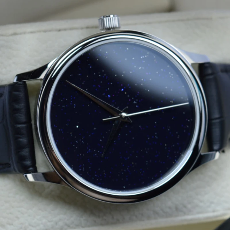38.5mm Dress Watch 8.9mm Ultra-Thin Tianjin St1812 Automatic Mechanical Movement Starry Dial Men's Watch
38.5mm Dress Watch 8.9mm Ultra-Thin Tianjin St1812 Automatic Mechanical Movement Starry Dial Men's Watch