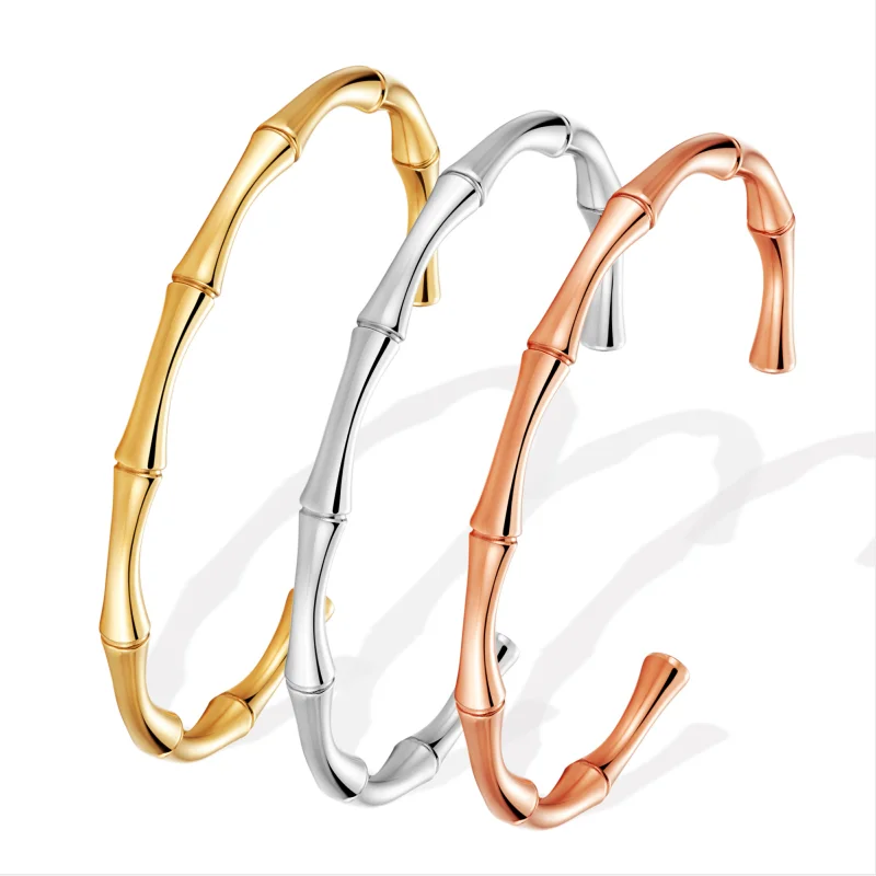 2022 Hot Sale Fashion 18K Gold Stainless Steel Bamboo Cuff Bangles Bracelets for Women
2022 Hot Sale Fashion 18K Gold Stainless Steel Bamboo Cuff Bangles Bracelets for Women