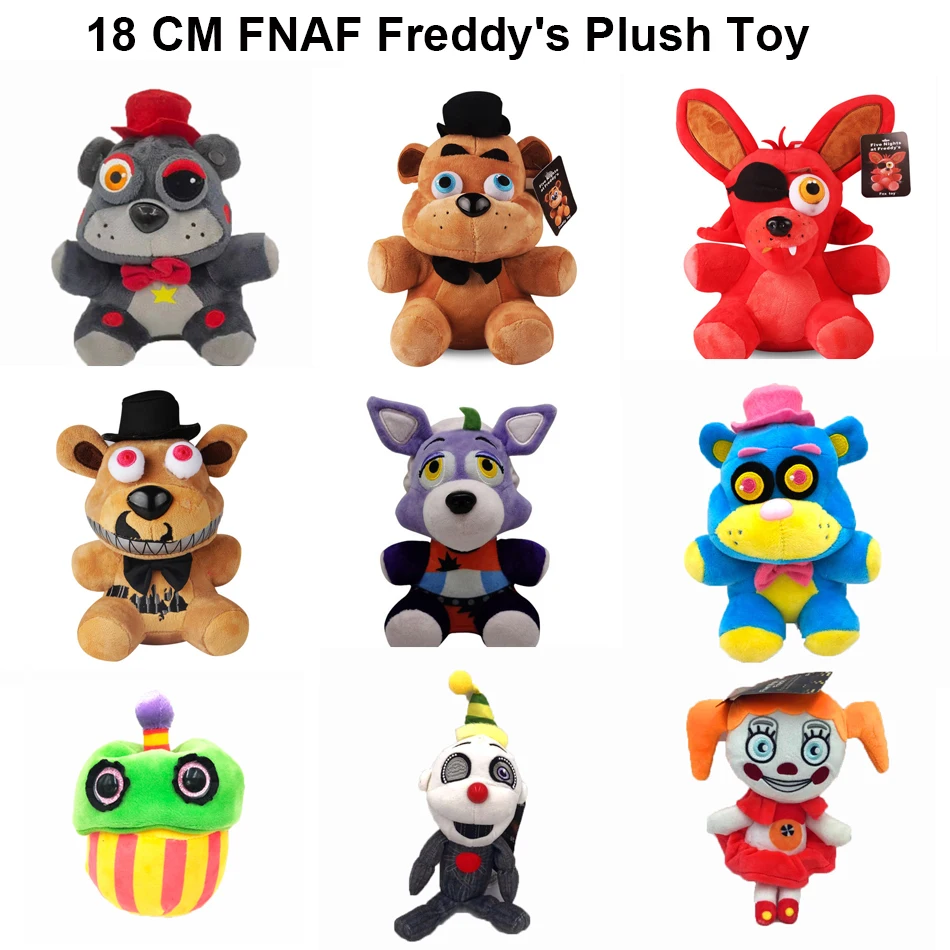 18cm FNAF Plush Toys Kawaii Freddys Animal Foxy Bonnie Bear Ribbit Stuffed Plush Toys In Stock Plush Birthday Gift for Kids
18cm FNAF Plush Toys Kawaii Freddys Animal Foxy Bonnie Bear Ribbit Stuffed Plush Toys In Stock Plush Birthday Gift for Kids