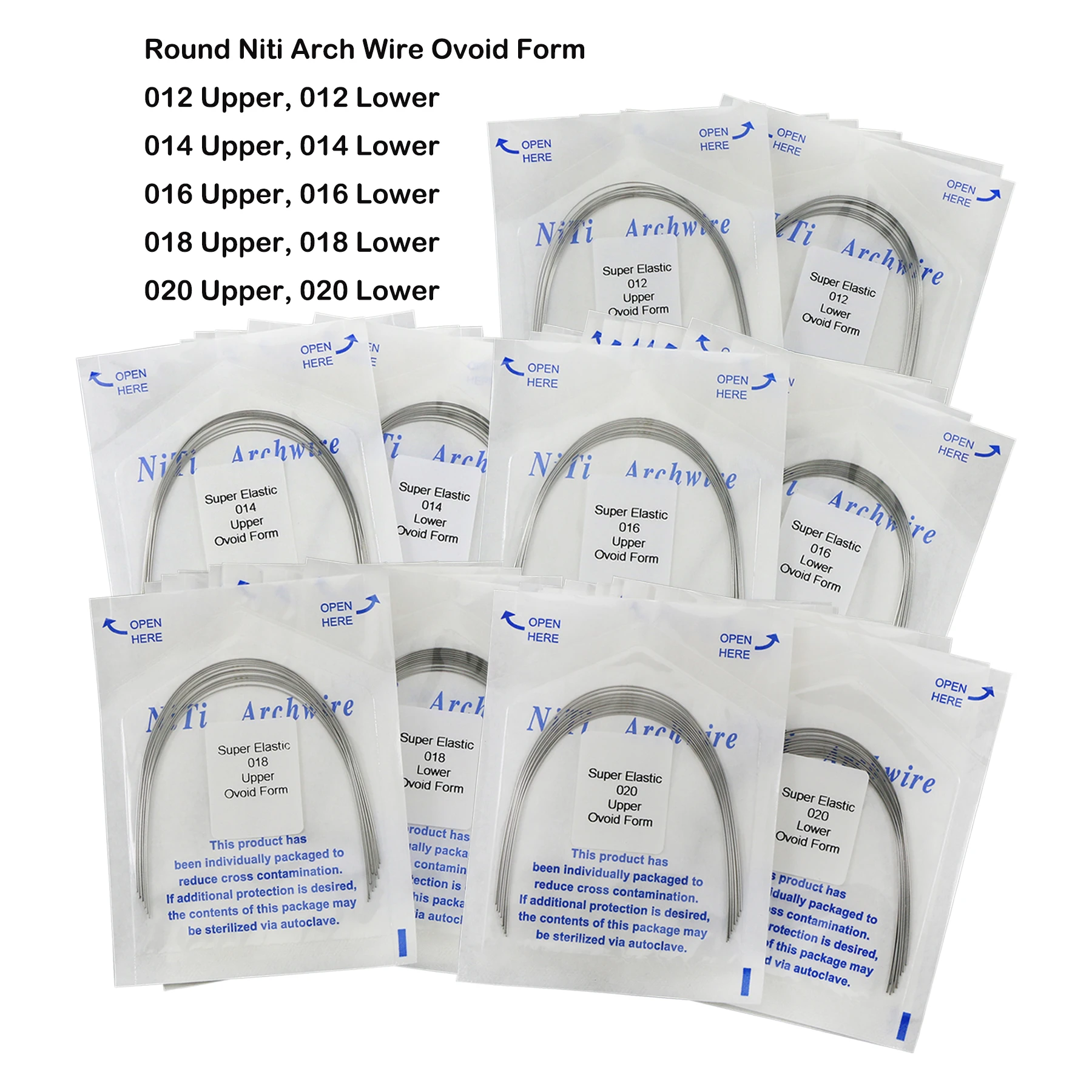 100 Pcs Dental Orthodontic Niti Round Arch Wire Super Elastic Ovoid Form 012-020
100 Pcs Dental Orthodontic Niti Round Arch Wire Super Elastic Ovoid Form 012-020
