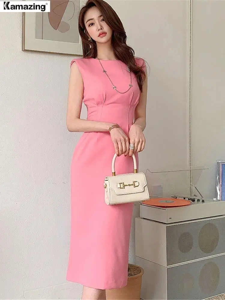 Summer Office Lady Casual Wear Dress Women Solid Formal Slim Dress Female Bodycon Slevessless Vestdios
Summer Office Lady Casual Wear Dress Women Solid Formal Slim Dress Female Bodycon Slevessless Vestdios
