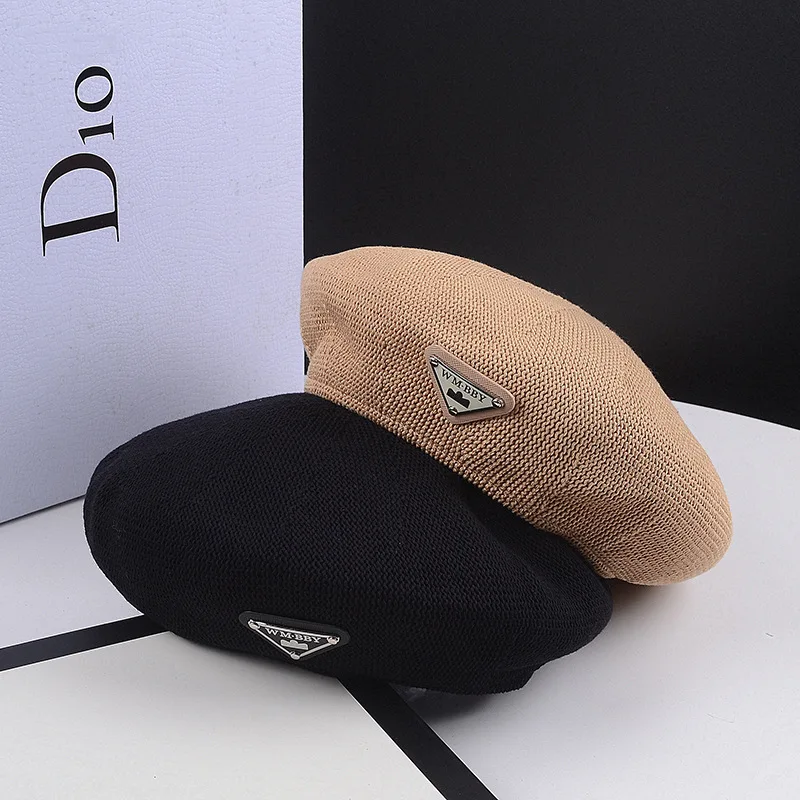 Inverted Triangle Geometric Iron Label Retro Beret Fashion Women Headwear Versatile Solid Color Spring High Quality Women's Hat
Inverted Triangle Geometric Iron Label Retro Beret Fashion Women Headwear Versatile Solid Color Spring High Quality Women's Hat