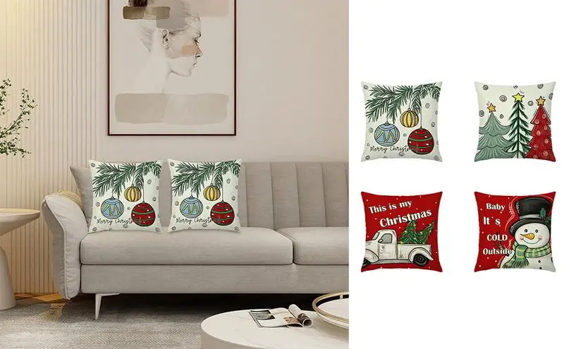 

Рождественская льняная наволочка с надписью "Merry Christmas", декоративные наволочки для диванных подушек, долговечные подушки для дивана, рождественские украшения