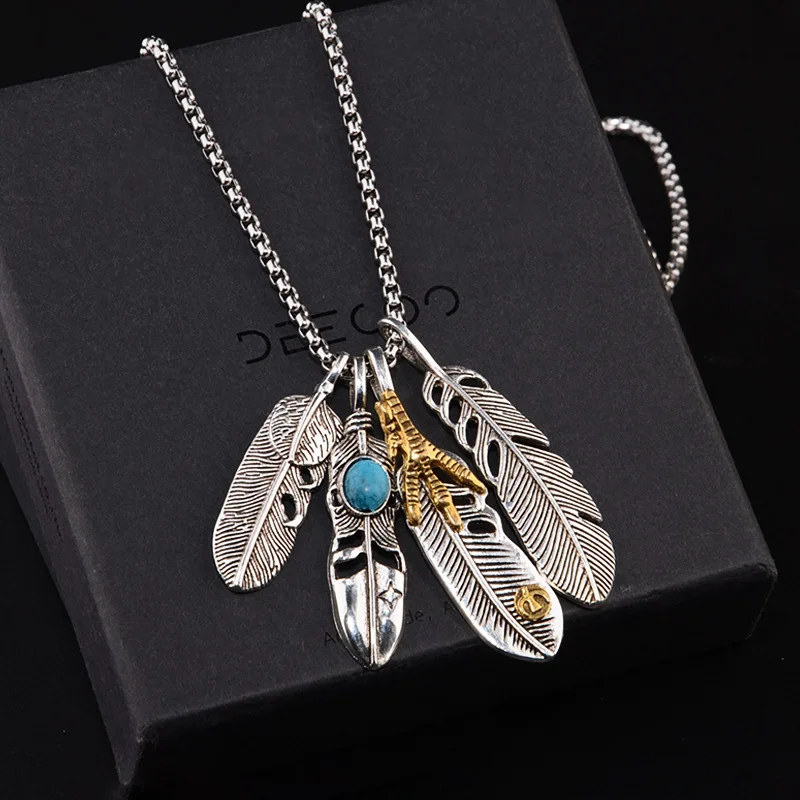 Feather Men's Fashion Necklace Retro Leaves Long Necklace Pendant Accessories for Women Crucifix Jewelry Boho Cuban Link Chain
Feather Men's Fashion Necklace Retro Leaves Long Necklace Pendant Accessories for Women Crucifix Jewelry Boho Cuban Link Chain
