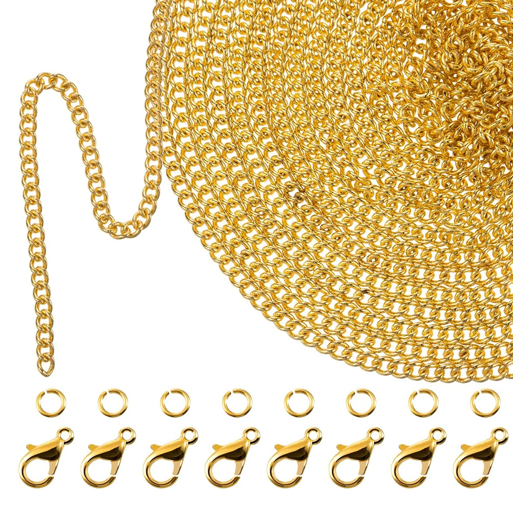 5meter Bulk Chains with 50 Lobster Clasps and 100 Jump Rings Diy Findings Kit for Jewelry Making Necklace Bracelets Materials
5meter Bulk Chains with 50 Lobster Clasps and 100 Jump Rings Diy Findings Kit for Jewelry Making Necklace Bracelets Materials