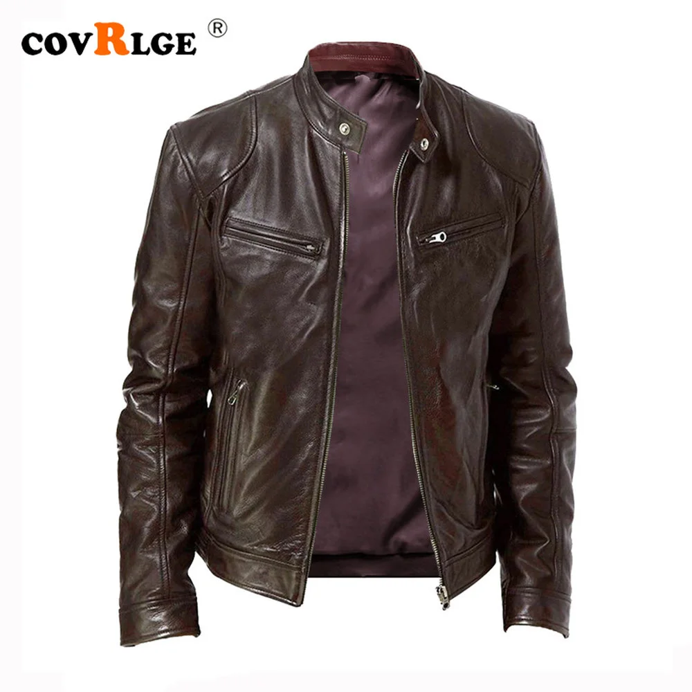 Covrlge Spring Men's Stand-up Collar Slim Leather Jacket Zipper Pocket Decorative PU Coat Biker Men Clothes Casual Male MWP085
Covrlge Spring Men's Stand-up Collar Slim Leather Jacket Zipper Pocket Decorative PU Coat Biker Men Clothes Casual Male MWP085