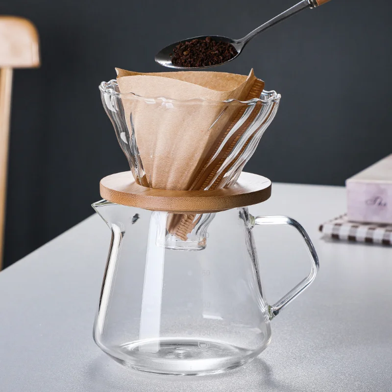 300ML/600ML V60 Hand Pour Drip Coffee Pot Set Wooden Coffee Dripper Holder Glass Pot Set Sharing Pot Brewing Pot Coffee Utensils
300ML/600ML V60 Hand Pour Drip Coffee Pot Set Wooden Coffee Dripper Holder Glass Pot Set Sharing Pot Brewing Pot Coffee Utensils