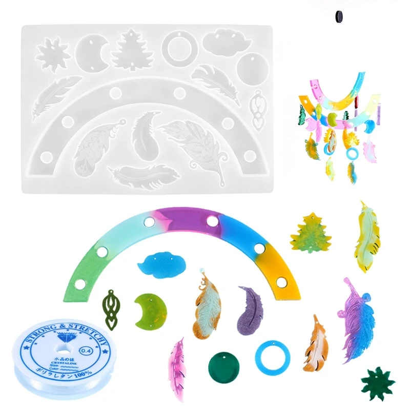 Feather Series Glossy Silicone Molds Wall-mounted Wind Chime Mold DIY Keychain Pendant Jewelry Epoxy Resin Crafting Mold
Feather Series Glossy Silicone Molds Wall-mounted Wind Chime Mold DIY Keychain Pendant Jewelry Epoxy Resin Crafting Mold