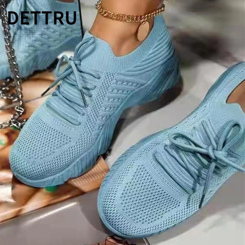 Women Sneakers Casual Shoes Comfortable Mesh Lace-Up Ladies Sport Shoes Wedges Chunky Women's Vulcanized Females Plus size 
Women Sneakers Casual Shoes Comfortable Mesh Lace-Up Ladies Sport Shoes Wedges Chunky Women's Vulcanized Females Plus size