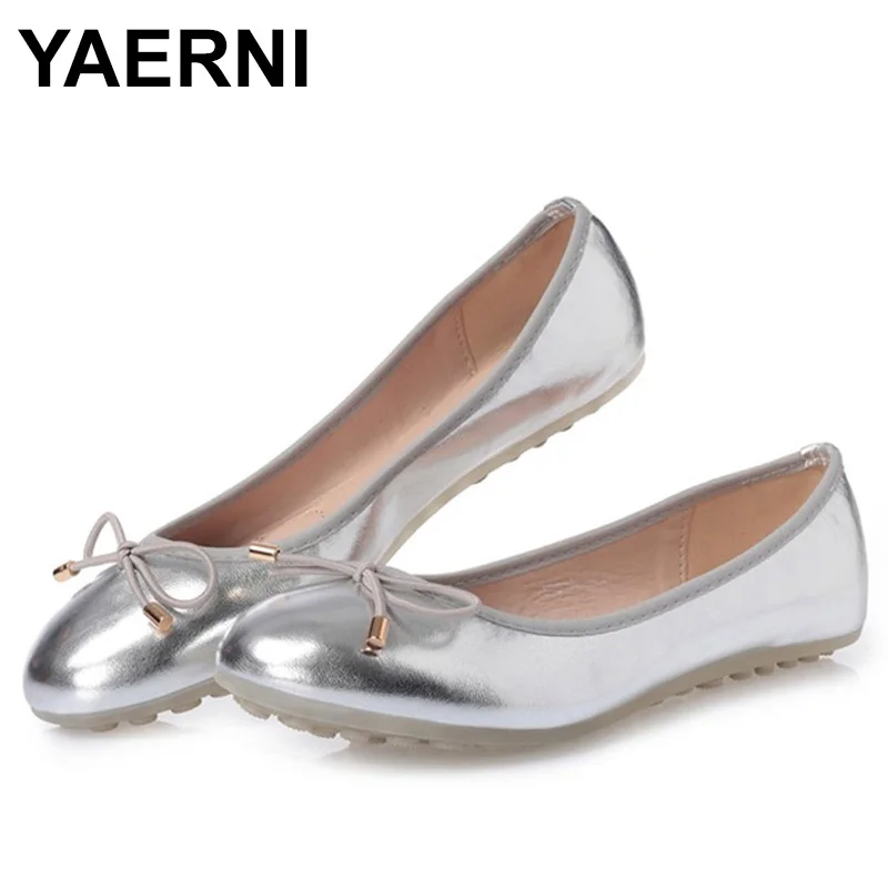 

YAERNI Women Ballerinas Flats shoes Bowtie Shallow Mouth Slip On Women Flats Ladies Casual Flat Shoes Ballet Flats zapatosE1127