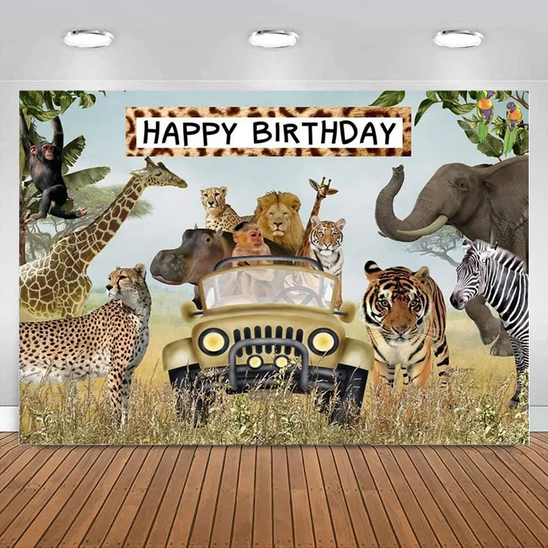 Jungle Animals Happy Birthday Party Backdrop Africa Safari Zoo Wildlife Photography Background Forest Kid Boy Banner Decoration
Jungle Animals Happy Birthday Party Backdrop Africa Safari Zoo Wildlife Photography Background Forest Kid Boy Banner Decoration