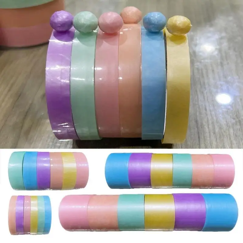 Sticky Ball Tape 6Pcs Pearlescent Sticky Ball Rolling Tape Decompression Tape DIY Crafts Colorful Tape Ball Funny Relaxing Toy
Sticky Ball Tape 6Pcs Pearlescent Sticky Ball Rolling Tape Decompression Tape DIY Crafts Colorful Tape Ball Funny Relaxing Toy