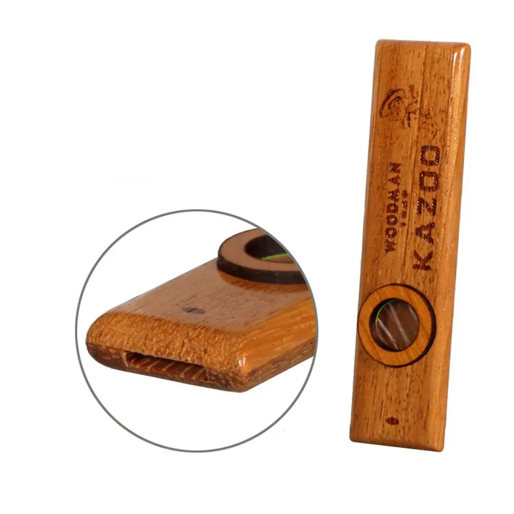 

Mini Wooden Kazoo With Metal Case Exquisite Guitar Ukulele Accompaniment Orff Instruments Flute Harmonica For Music Lovers
