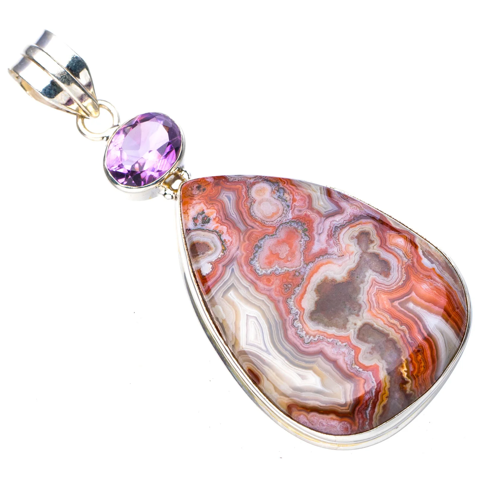StarGems Natural Crazy Lace Agate Amethyst Handmade 925 Sterling Silver Pendant 2.5" E4395
StarGems Natural Crazy Lace Agate Amethyst Handmade 925 Sterling Silver Pendant 2.5" E4395