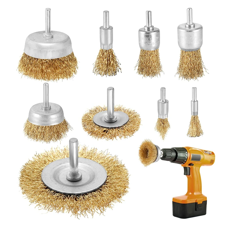 12Pcs wih Box Wire Wheel Brush 6mm Shank Brass Coated Wire Brush Set for Removal Rust Corrosion Metal Polishing Wheel Tools
12Pcs wih Box Wire Wheel Brush 6mm Shank Brass Coated Wire Brush Set for Removal Rust Corrosion Metal Polishing Wheel Tools