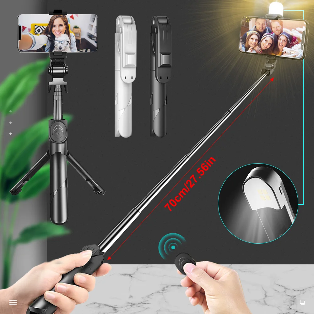 With Fill Light Selfie Stick With Tripod For Mobile Wireless Bluetooth Foldable Tripod Remote Control for Xiaomi Iphone Phone
With Fill Light Selfie Stick With Tripod For Mobile Wireless Bluetooth Foldable Tripod Remote Control for Xiaomi Iphone Phone
