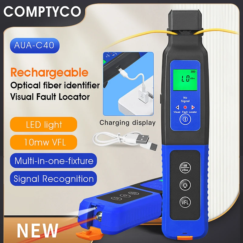 AUA-C40 Fiber Optic Identifier Live Fiber Optical Identifier with Built in 10mw Visual Fault Locator 800-1700nm SM MM
AUA-C40 Fiber Optic Identifier Live Fiber Optical Identifier with Built in 10mw Visual Fault Locator 800-1700nm SM MM