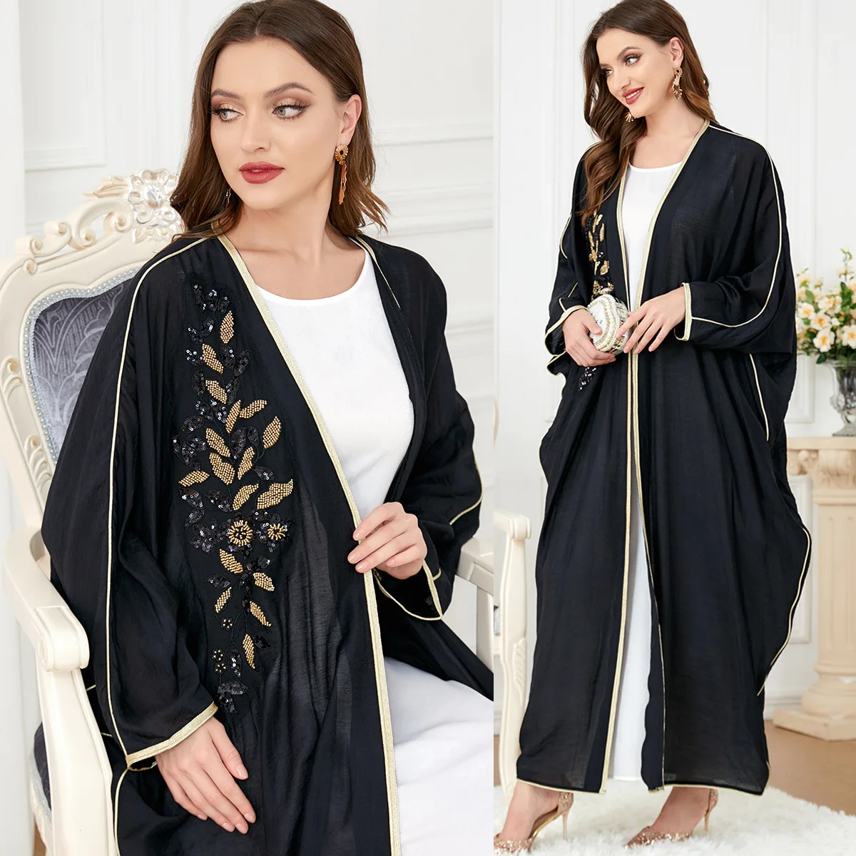 Luxury Dress Abayas Muslim Batwing Sleeve Jalabiya Ramandan Eid Robe Long Gowns Kimono Jubah Thobe Islamic Prayer
Luxury Dress Abayas Muslim Batwing Sleeve Jalabiya Ramandan Eid Robe Long Gowns Kimono Jubah Thobe Islamic Prayer