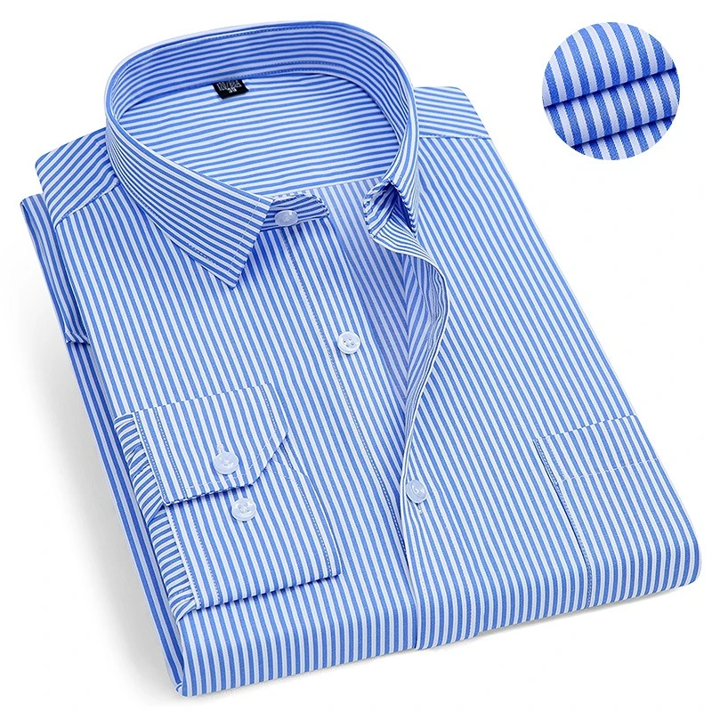 Stripe Plaid Shirt Male Social Formal Work Pure Color Casual Long Sleeve Shirt Men Slim Fit Men's White Dress Shirt Business
Stripe Plaid Shirt Male Social Formal Work Pure Color Casual Long Sleeve Shirt Men Slim Fit Men's White Dress Shirt Business
