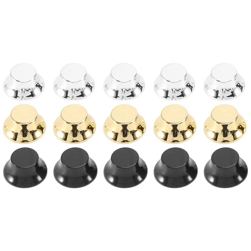 

15Pcs Aluminum Guitar Tone And Volume Speed Control Knobs Top Hat Bell For GB LP EPI Electric Guitar