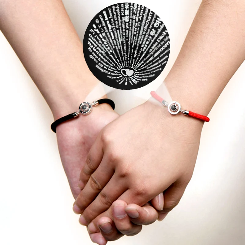 Projection 100 Languages“ I Love You ”Couple Bracelets Braided Rope Bracelet Lover Jewelry Gift Bangle Bracelet Women Girls
Projection 100 Languages“ I Love You ”Couple Bracelets Braided Rope Bracelet Lover Jewelry Gift Bangle Bracelet Women Girls