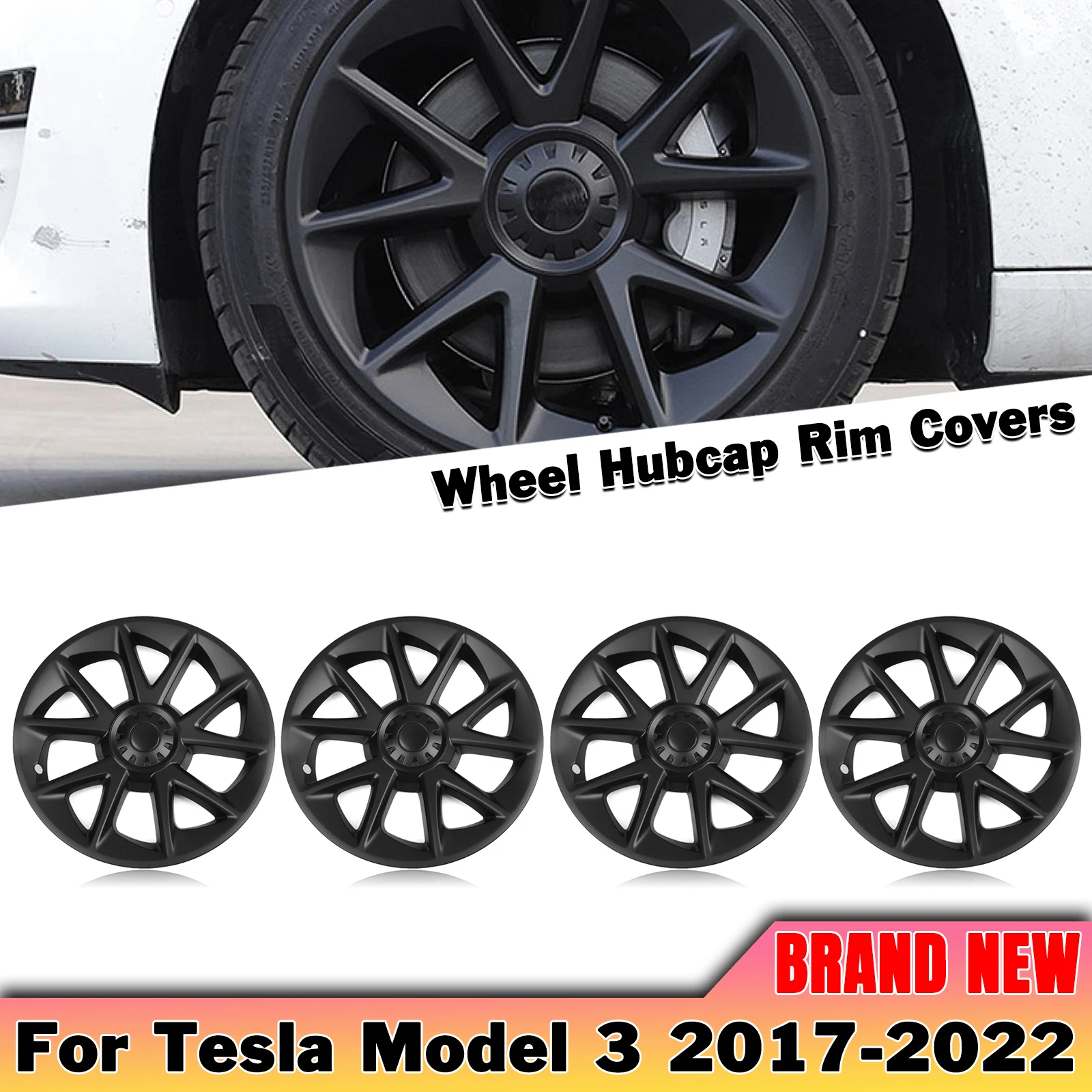 18" Wheel Cover Hubcaps Rim Cover For Tesla Model 3 2017-2023 Blade Style DIY 18 Inch Matte Black Car Hub Caps
18" Wheel Cover Hubcaps Rim Cover For Tesla Model 3 2017-2023 Blade Style DIY 18 Inch Matte Black Car Hub Caps