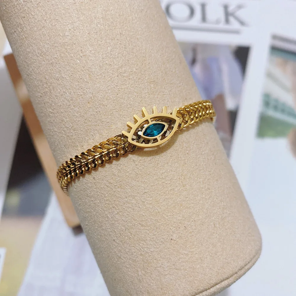 Brand New 2022 Turkey Lucky Evil Eye Stainless Steel Golden Bracelet Men Women Gothic Fashion Crystal Blue Eyes Jewelry Gifts
Brand New 2022 Turkey Lucky Evil Eye Stainless Steel Golden Bracelet Men Women Gothic Fashion Crystal Blue Eyes Jewelry Gifts