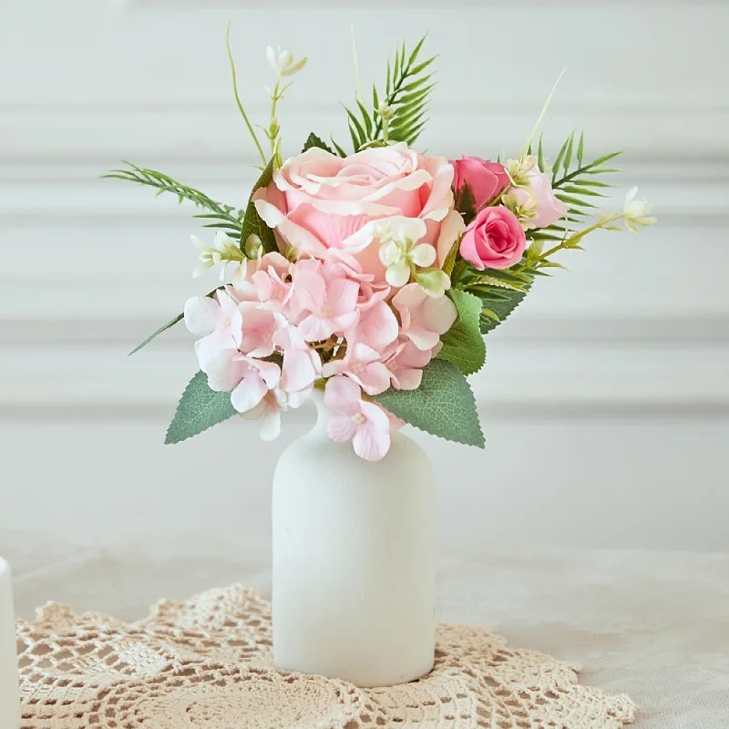 High Quality Simulation Big Rose Hydrangea Combination Home Living Room Dining Table Wedding Decoration Fake Artificial Flowers
High Quality Simulation Big Rose Hydrangea Combination Home Living Room Dining Table Wedding Decoration Fake Artificial Flowers