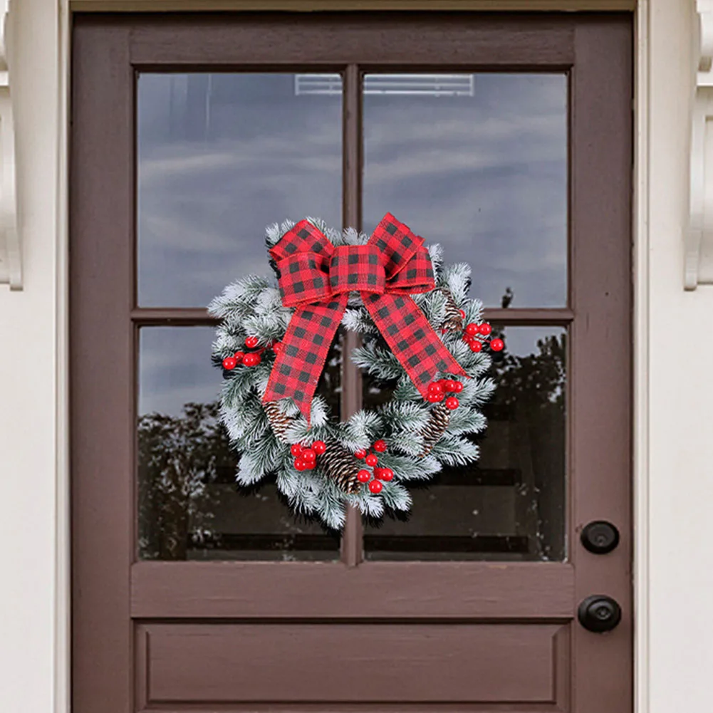 

Рождественский венок, подвесная дверь, искусственная гирлянда, подвеска-бант, рождественское раннее украшение для дома, искусственное украшение, новый год 2023