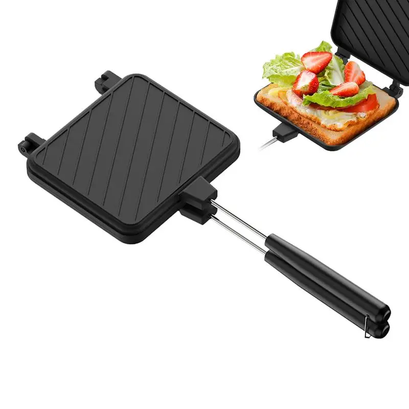 

Sandwich Maker portable non-stick baking pan Double-sided sandwich pan reuseable folding toast Breakfast maker kitchen supplies