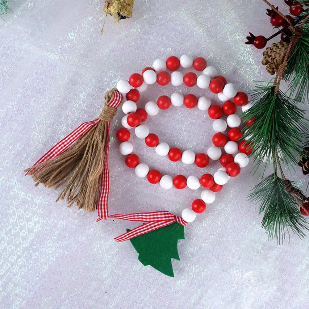 Christmas Wooden Bead Garland Festive Farmhouse Christmas Tree Decorations 2 Sets of Wooden Bead Garlands with Tassels for Wall
Christmas Wooden Bead Garland Festive Farmhouse Christmas Tree Decorations 2 Sets of Wooden Bead Garlands with Tassels for Wall