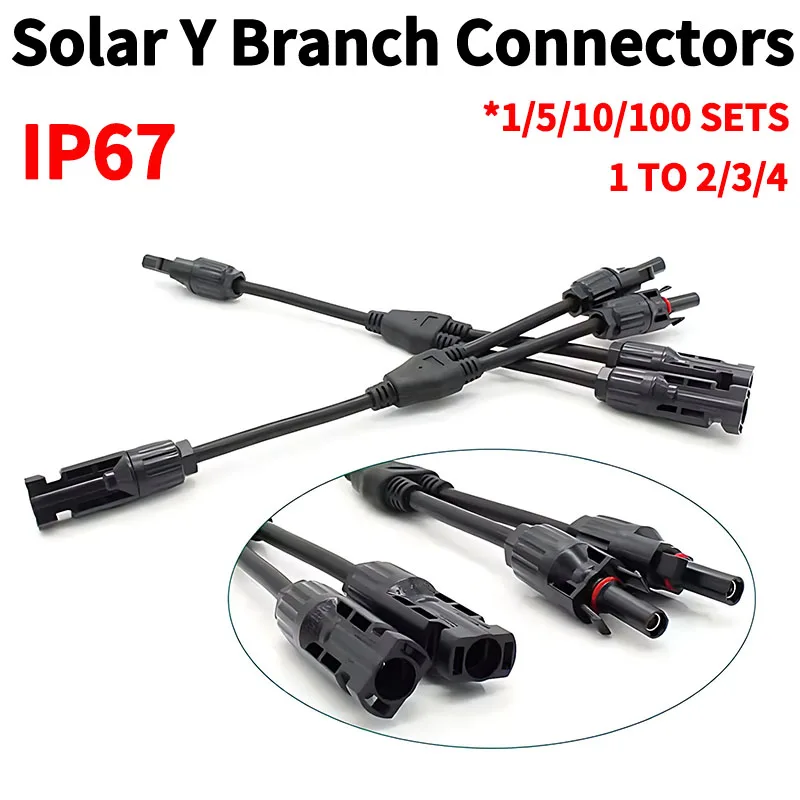 1/5/20/100Sets DC Solar Panel Parallel Connectors Y Branch M/FF F/MM 3/4/5Way 1 to 2/3/4 Waterproof Solar Adapter Cable PV Plug
1/5/20/100Sets DC Solar Panel Parallel Connectors Y Branch M/FF F/MM 3/4/5Way 1 to 2/3/4 Waterproof Solar Adapter Cable PV Plug
