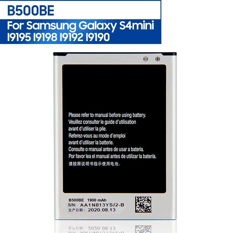 Replacement Battery B500BE For Samsung GALAXY S4 Mini I9190 I9192 I9195 I 9198 S4 Mini 3 Pins Replacement Phone Battery 1900mAh
Replacement Battery B500BE For Samsung GALAXY S4 Mini I9190 I9192 I9195 I 9198 S4 Mini 3 Pins Replacement Phone Battery 1900mAh