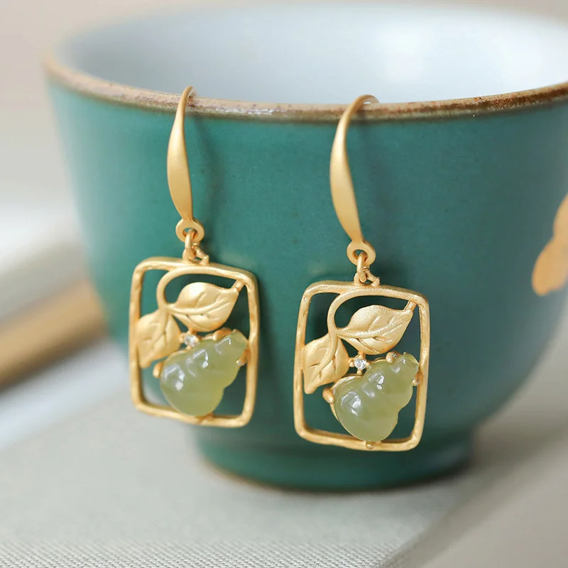 New Arrival S925 Hooks Earrings For Lady Piercing Ear Accessories Lucky Jade Gourd Leaf Drop Earrings For Women Jewelry
New Arrival S925 Hooks Earrings For Lady Piercing Ear Accessories Lucky Jade Gourd Leaf Drop Earrings For Women Jewelry