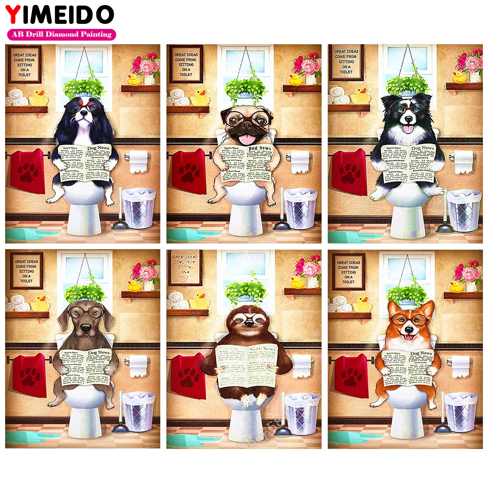 YIMEIDO All Square/Round Animal AB Diamond Painting Kit Dog Squatting Toilet 5D DIY Diamond Embroidery Art Zipper Bag Home Decor
YIMEIDO All Square/Round Animal AB Diamond Painting Kit Dog Squatting Toilet 5D DIY Diamond Embroidery Art Zipper Bag Home Decor