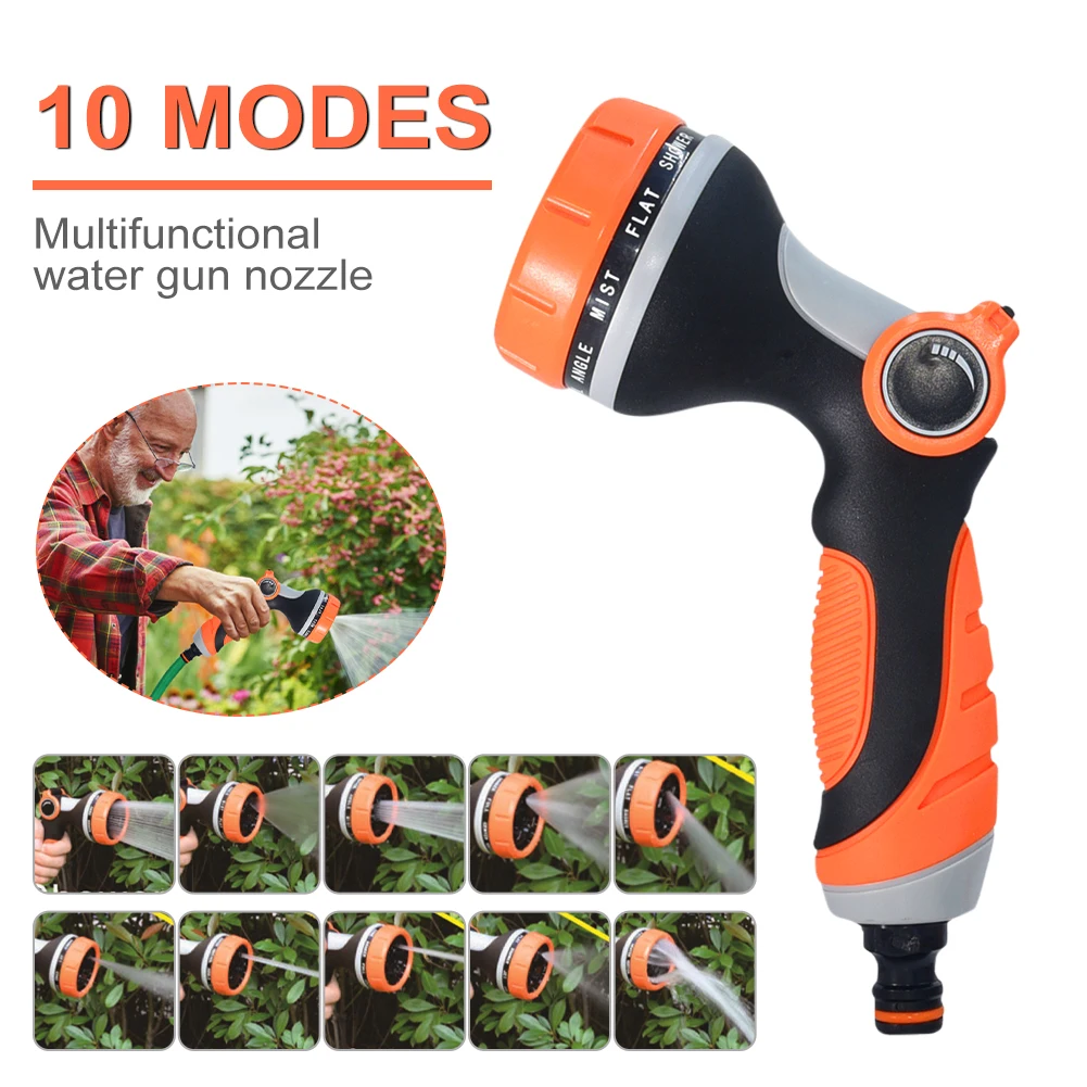 High Pressure Watering Gun Garden Hose Nozzle Sprayer 10 Modes Thumb Control Nozzle Sprayer for Car Washing Tool
High Pressure Watering Gun Garden Hose Nozzle Sprayer 10 Modes Thumb Control Nozzle Sprayer for Car Washing Tool