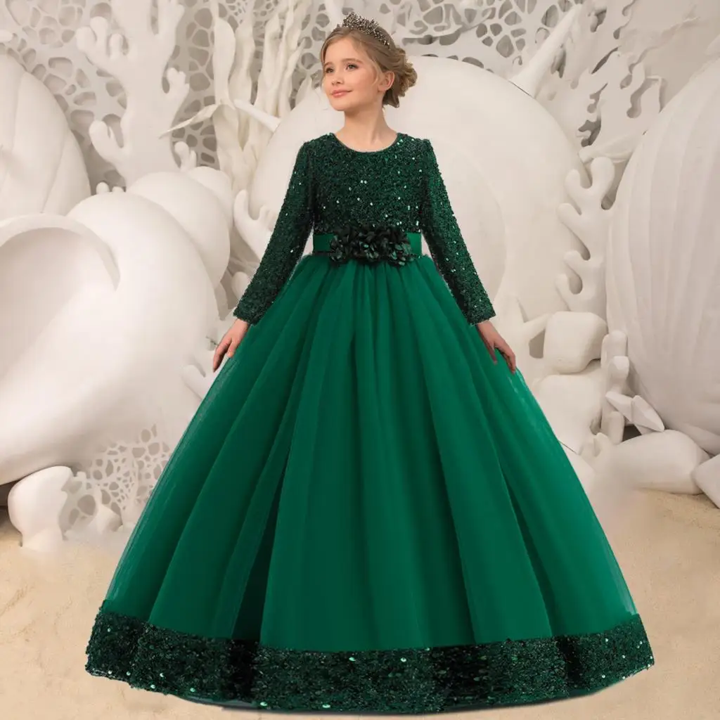 2023 Sequin Christmas Kids Party Dresses For Girls Bridemaid Costume Flower Long Sleeve Prom Princess Dress Wedding Evening Gown
2023 Sequin Christmas Kids Party Dresses For Girls Bridemaid Costume Flower Long Sleeve Prom Princess Dress Wedding Evening Gown