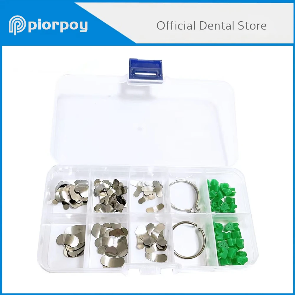 

PIORPOY Dental Matrice Bands Dentistry Forming Sheet Metal Matrix Band Sectional Contoured Add-On Wedge For Odontologia Filling