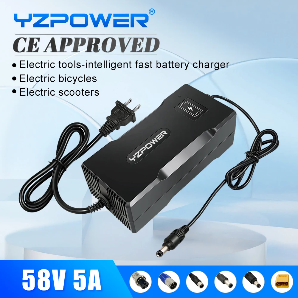 Выходное напряжение YZPOWER 58 в 5 А, свинцово-Кислотное зарядное устройство для 48 В, высококачественный источник питания, Универсальный электронный инструмент для электровелосипеда с вентиляторами охлаждения
Выходное напряжение YZPOWER 58 в 5 А, свинцово-Кислотное зарядное устройство для 48 В, высококачественный источник питания, Универсальный электронный инструмент для электровелосипеда с вентиляторами охлаждения