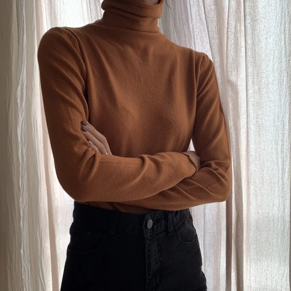 Женские Элегантные свитера, пуловеры с высоким воротником, облегающий вязаный свитер с длинным рукавом в Корейском стиле Харадзюку, зимняя ...
Женские Элегантные свитера, пуловеры с высоким воротником, облегающий вязаный свитер с длинным рукавом в Корейском стиле Харадзюку, зимняя ...