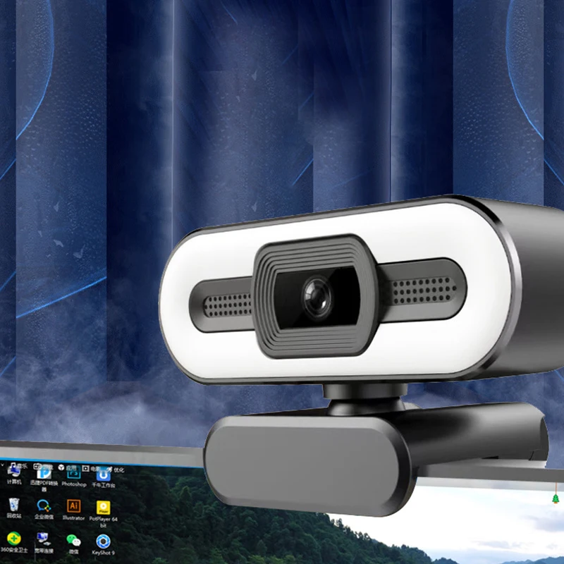 New 4K webcam autofocus HD webcam with fill light, rotatable laptop webcam PC computer camera with microphone, for Youtube video
New 4K webcam autofocus HD webcam with fill light, rotatable laptop webcam PC computer camera with microphone, for Youtube video