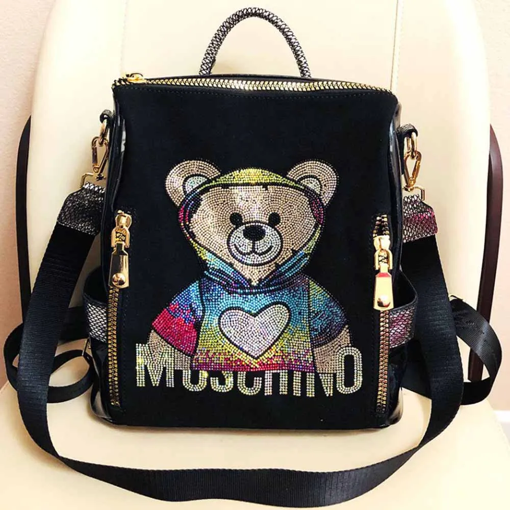 Luxury Brand Women Backpack Fashion Diamond Cute Bear Shoulder Bag Girl Student School Bag High Quality Travel Backpack Mochilas
Luxury Brand Women Backpack Fashion Diamond Cute Bear Shoulder Bag Girl Student School Bag High Quality Travel Backpack Mochilas